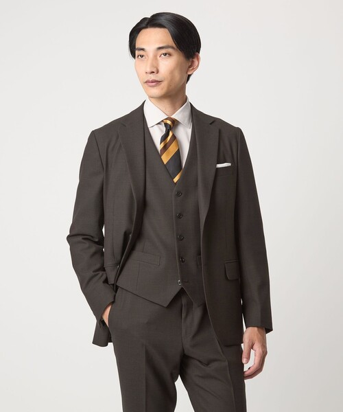 green label relaxing（グリーンレーベルリラクシング）の「A+ TWPU バーズアイ 5B スリム ベスト -ウォッシャブル-（ベスト・メンズ・ネイビー/ダークブラウン/ダークグレー・XL/M/S/L/XXL）」の8枚目の写真