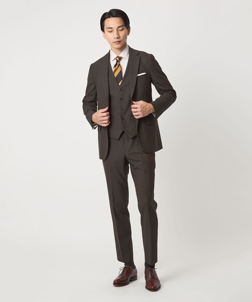 green label relaxing（グリーンレーベルリラクシング）の「A+ TWPU バーズアイ 5B スリム ベスト -ウォッシャブル-（ベスト・メンズ・ネイビー/ダークブラウン/ダークグレー・XL/M/S/L/XXL）」の9枚目の写真