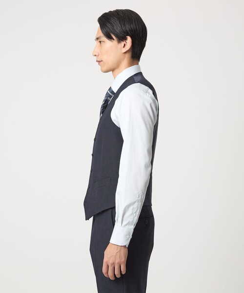 green label relaxing（グリーンレーベルリラクシング）の「A+ TWPU バーズアイ 5B スリム ベスト -ウォッシャブル-（ベスト・メンズ・ネイビー/ダークブラウン/ダークグレー・XL/M/S/L/XXL）」の11枚目の写真