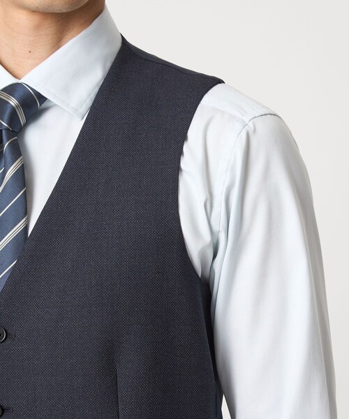 green label relaxing（グリーンレーベルリラクシング）の「A+ TWPU バーズアイ 5B スリム ベスト -ウォッシャブル-（ベスト・メンズ・ネイビー/ダークブラウン/ダークグレー・XL/M/S/L/XXL）」の14枚目の写真