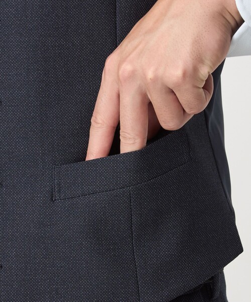 green label relaxing（グリーンレーベルリラクシング）の「A+ TWPU バーズアイ 5B スリム ベスト -ウォッシャブル-（ベスト・メンズ・ネイビー/ダークブラウン/ダークグレー・XL/M/S/L/XXL）」の16枚目の写真