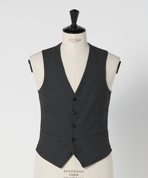 green label relaxing（グリーンレーベルリラクシング）の「A+ TWPU バーズアイ 5B スリム ベスト -ウォッシャブル-（ベスト・メンズ・ネイビー/ダークブラウン/ダークグレー・XL/M/S/L/XXL）」の20枚目の写真