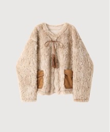 LA POMME petit(ラポミ・プチ)のLace Up Sweet Faux Fur Coat(ムートンコート)