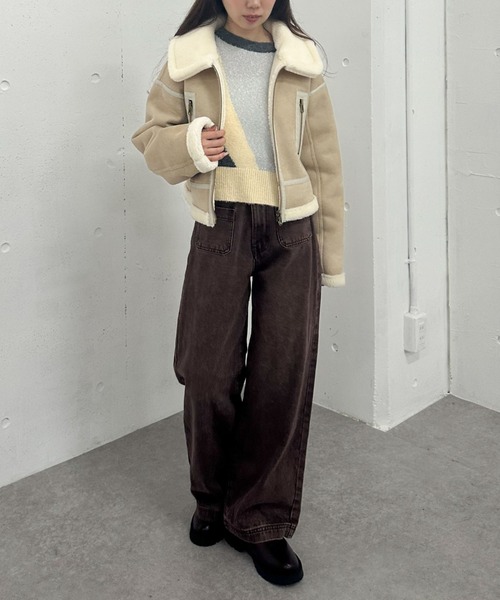 セール】ムートンライダースジャケット／（ムートンコート）｜archives