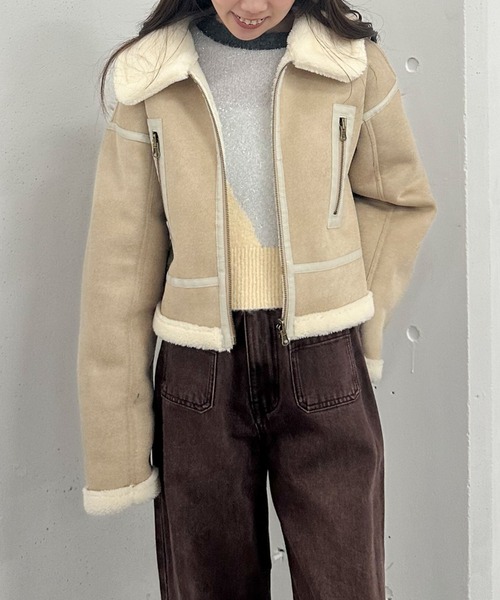 極美品✨エイココンドウEIKO KONDO フェイクムートンライダースジャケット セール】faux mouton riders JK/フェイクムートンライダース