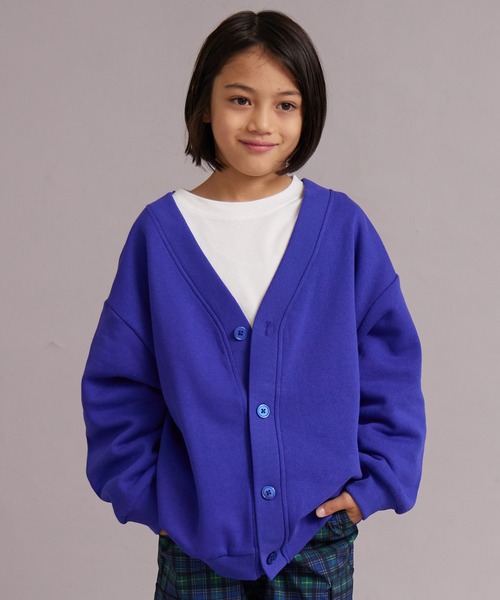 PAIRMANON STREET（ペアマノンストリート）の「裏起毛 オーバーサイズ カーディガン【PAIRMANON STREET】（カーディガン/ボレロ・キッズ・イエロー/グレー/パープル/ブラック・130/160/100/110/120/140/150/90）」の3枚目の写真