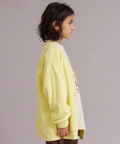 PAIRMANON STREET（ペアマノンストリート）の「裏起毛 オーバーサイズ カーディガン【PAIRMANON STREET】（カーディガン/ボレロ・キッズ・イエロー/グレー/パープル/ブラック・130/160/100/110/120/140/150/90）」の11枚目の写真