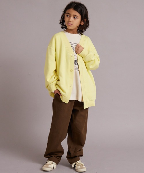 PAIRMANON STREET（ペアマノンストリート）の「裏起毛 オーバーサイズ カーディガン【PAIRMANON STREET】（カーディガン/ボレロ・キッズ・イエロー/グレー/パープル/ブラック・130/160/100/110/120/140/150/90）」の13枚目の写真