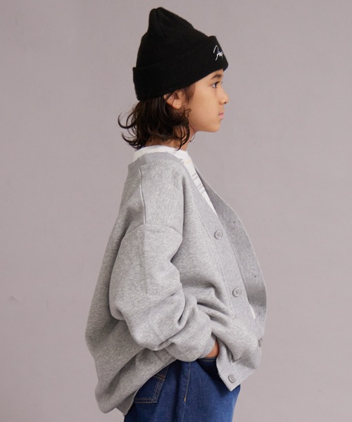 PAIRMANON STREET（ペアマノンストリート）の「裏起毛 オーバーサイズ カーディガン【PAIRMANON STREET】（カーディガン/ボレロ・キッズ・イエロー/グレー/パープル/ブラック・130/160/100/110/120/140/150/90）」の16枚目の写真