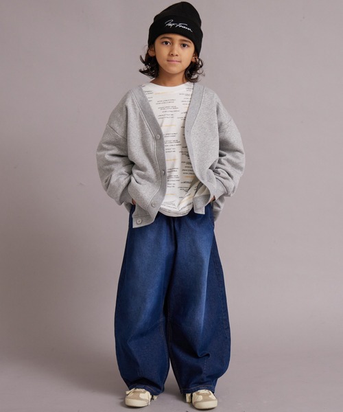 PAIRMANON STREET（ペアマノンストリート）の「裏起毛 オーバーサイズ カーディガン【PAIRMANON STREET】（カーディガン/ボレロ・キッズ・イエロー/グレー/パープル/ブラック・130/160/100/110/120/140/150/90）」の18枚目の写真