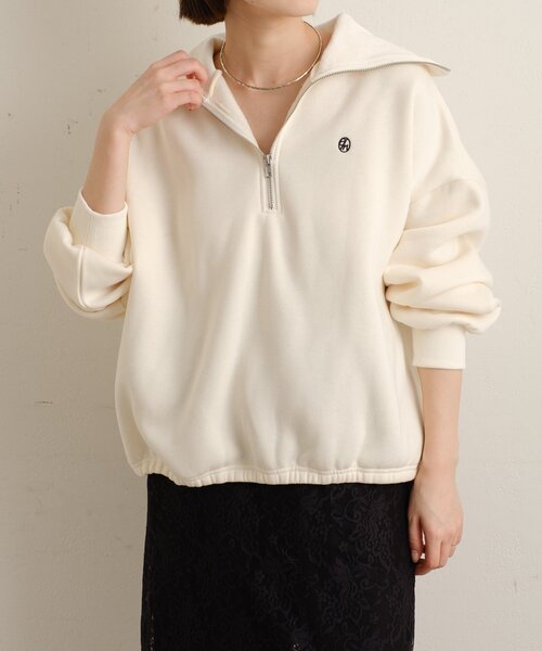 Omekashi(オメカシ)の「刺繍ハーフジップスウェット(スウェット・レディース・アイボリー/チャコールグレー/ピンク/オフホワイト・FREE)」の19枚目の写真