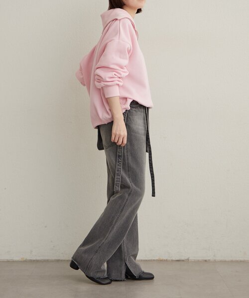 Omekashi(オメカシ)の「刺繍ハーフジップスウェット(スウェット・レディース・アイボリー/チャコールグレー/ピンク/オフホワイト・FREE)」の17枚目の写真