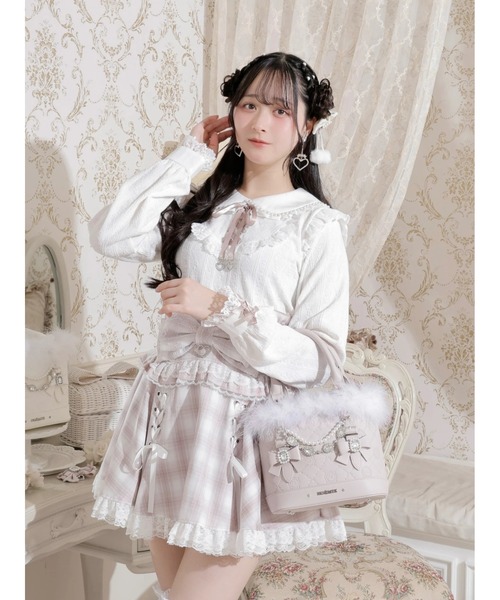 NOEMIE(ノエミー)の「お嬢さんビジューモノグラム2wayショルダーファーバッグ(ショルダーバッグ・レディース・オフホワイト/ピンク/ブラック・ONE SIZE)」の9枚目の写真