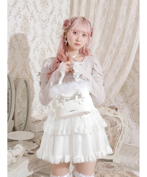 NOEMIE(ノエミー)の「お嬢さんビジューモノグラム2wayショルダーファーバッグ(ショルダーバッグ・レディース・オフホワイト/ピンク/ブラック・ONE SIZE)」の14枚目の写真