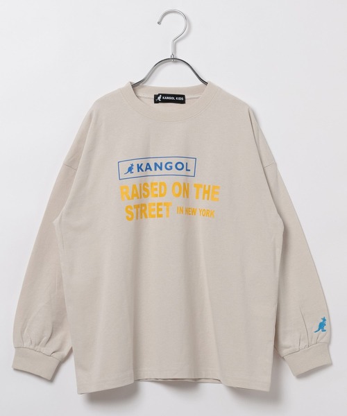 KANGOL(カンゴール)の「【KANGOL(カンゴール)】別注プリントロンT(KIDS)(Tシャツ/カットソー・キッズ・ブルー/アイボリー/ブラック・160cm/120cm/130cm/140cm/150cm)」の2枚目の写真