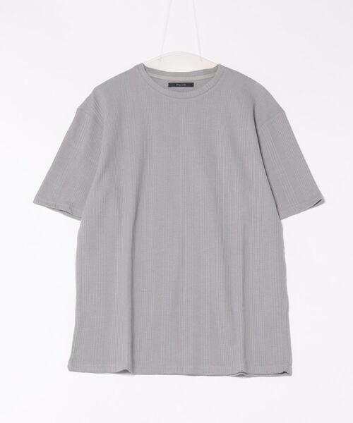 Bling Leads（ブリングリーズ）の「【RES】【Bling leads】半袖ワッフルクルーネックTシャツ（Tシャツ/カットソー・レディース・グレー・LARGE/MEDIUM）」の6枚目の写真