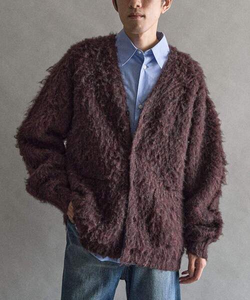 CRAFT STANDARD BOUTIQUE(クラフトスタンダードブティック)の「モヘアライクニットカーディガン(カーディガン/ボレロ・メンズ・チャコールグレー/ベージュ/ダークブラウン/マスタード/グリーン/ブルーグレー・XL/L/M)」の13枚目の写真