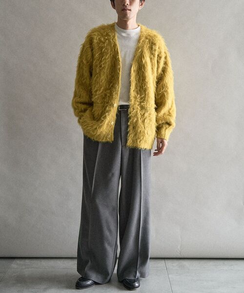 CRAFT STANDARD BOUTIQUE(クラフトスタンダードブティック)の「モヘアライクニットカーディガン(カーディガン/ボレロ・メンズ・チャコールグレー/ベージュ/ダークブラウン/マスタード/グリーン/ブルーグレー・XL/L/M)」の10枚目の写真