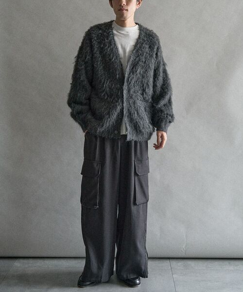 CRAFT STANDARD BOUTIQUE(クラフトスタンダードブティック)の「モヘアライクニットカーディガン(カーディガン/ボレロ・メンズ・チャコールグレー/ベージュ/ダークブラウン/マスタード/グリーン/ブルーグレー・XL/L/M)」の22枚目の写真