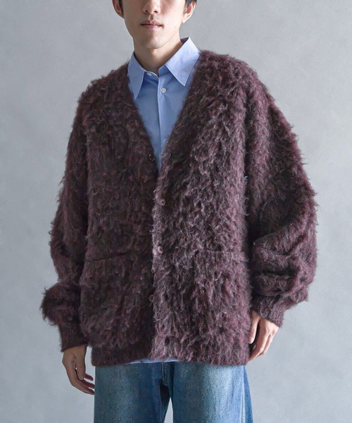 CRAFT STANDARD BOUTIQUE(クラフトスタンダードブティック)の「モヘアライクニットカーディガン(カーディガン/ボレロ・メンズ・チャコールグレー/ベージュ/ダークブラウン/マスタード/グリーン/ブルーグレー・XL/L/M)」の3枚目の写真