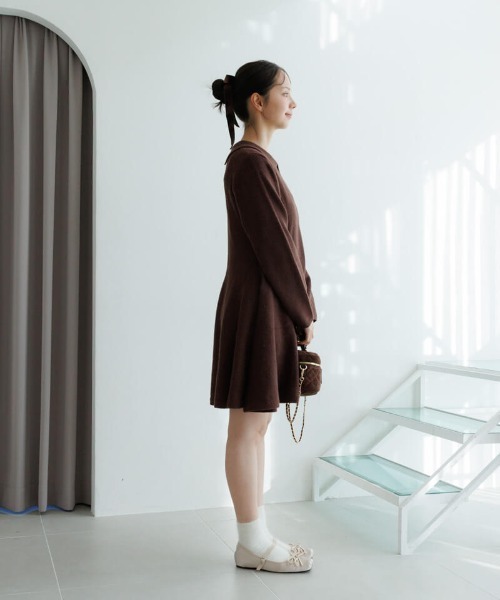 flower（フラワー）の「ポロミニワンピース（ワンピース・レディース・ブラウン・FREE）」の7枚目の写真