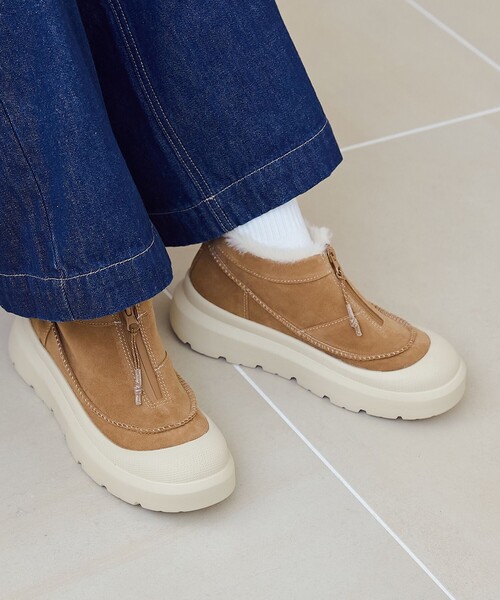 coen（コーエン）の「【PARKNIK（パークニック）】TOECAPムートンライクジップショートブーツ（23.5cm/24.5cm）（スニーカー・レディース・ブラック/ベージュ・23.5cm/24.5cm）」の5枚目の写真