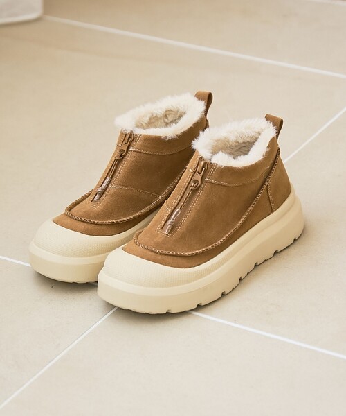 coen（コーエン）の「【PARKNIK（パークニック）】TOECAPムートンライクジップショートブーツ（23.5cm/24.5cm）（スニーカー・レディース・ブラック/ベージュ・23.5cm/24.5cm）」の6枚目の写真