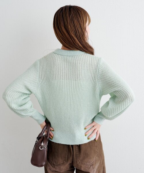 Kastane（カスタネ）の「【一部店舗限定】B スパンコールニットポロ（ニット/セーター・レディース・ブルー/アイボリー/ブラウン/ミント・FREE）」の8枚目の写真