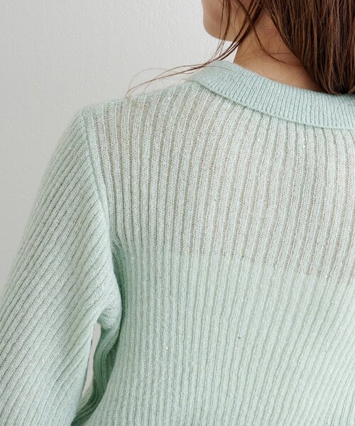 Kastane（カスタネ）の「【一部店舗限定】B スパンコールニットポロ（ニット/セーター・レディース・ブルー/アイボリー/ブラウン/ミント・FREE）」の10枚目の写真