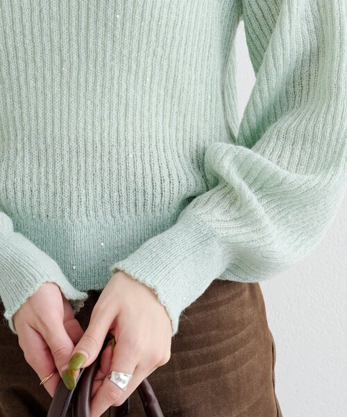 Kastane（カスタネ）の「【一部店舗限定】B スパンコールニットポロ（ニット/セーター・レディース・ブルー/アイボリー/ブラウン/ミント・FREE）」の11枚目の写真