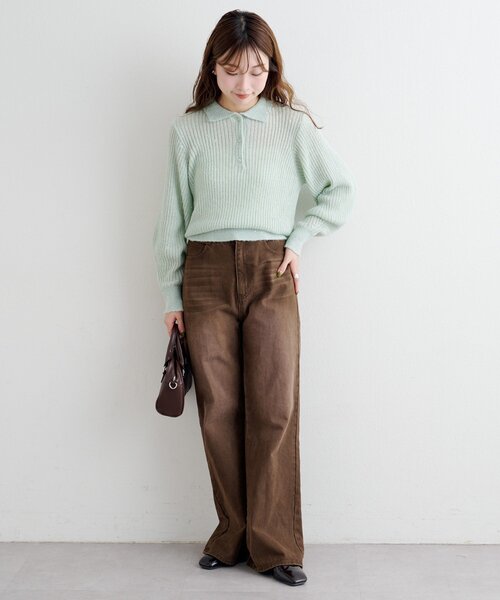 Kastane（カスタネ）の「【一部店舗限定】B スパンコールニットポロ（ニット/セーター・レディース・ブルー/アイボリー/ブラウン/ミント・FREE）」の12枚目の写真