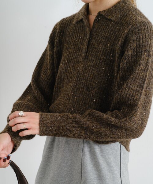 Kastane（カスタネ）の「【一部店舗限定】B スパンコールニットポロ（ニット/セーター・レディース・ブルー/アイボリー/ブラウン/ミント・FREE）」の18枚目の写真