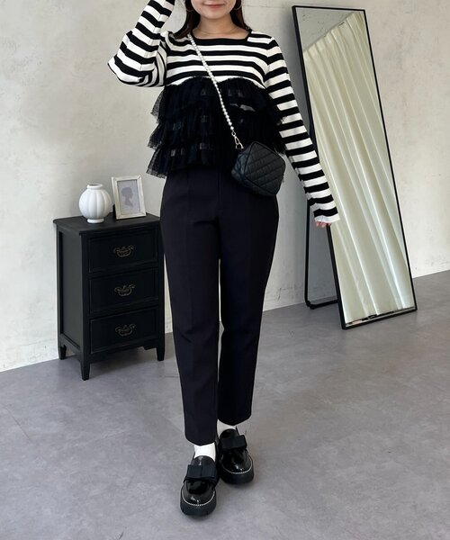 prose verse（プロズヴェール）の「ボリュームドットチュールフリルスクエアネックニット（ニット/セーター・レディース・ブラック/ブラック系その他・LARGE/MEDIUM）」の21枚目の写真