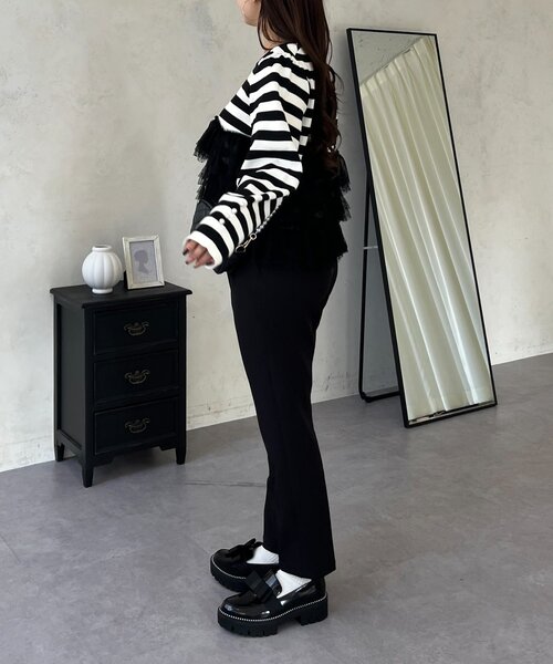 prose verse（プロズヴェール）の「ボリュームドットチュールフリルスクエアネックニット（ニット/セーター・レディース・ブラック/ブラック系その他・LARGE/MEDIUM）」の11枚目の写真