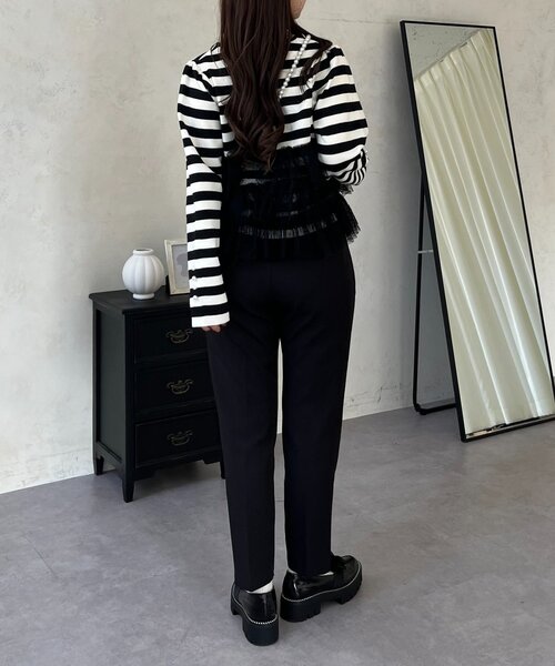 prose verse（プロズヴェール）の「ボリュームドットチュールフリルスクエアネックニット（ニット/セーター・レディース・ブラック/ブラック系その他・LARGE/MEDIUM）」の13枚目の写真