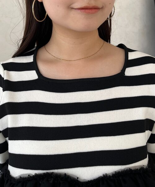 prose verse（プロズヴェール）の「ボリュームドットチュールフリルスクエアネックニット（ニット/セーター・レディース・ブラック/ブラック系その他・LARGE/MEDIUM）」の8枚目の写真