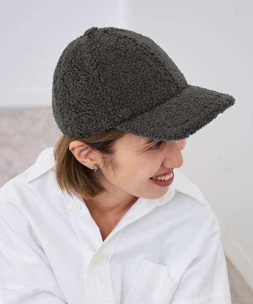 FRAMeWORK（フレームワーク）の「FERRUCCIO VECCHI boa キャップ（キャップ・レディース・グレー・FREE）」の4枚目の写真