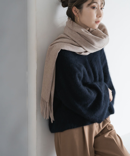 Noble(ノーブル)の「《追加2》オリジナルカシミヤストール(マフラー・レディース・ブラウン/スカイブルー/ベージュ/ホワイト・FREE)」の22枚目の写真