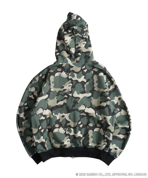 WISH FOR EVER(ウィッシュフォーエバー)の「A LOT OF“HELLO KITTY” DOUBLE ZIP HOODIE(パーカー・メンズ・ブラウン系カモフラージュ/グレー系カモフラージュ/グリーン系カモフラージュ・MEDIUM/LARGE/SMALL)」の9枚目の写真