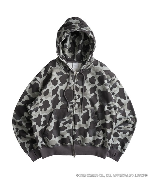MAZZ hoodless パーカー grey/grey camo A LOT OF“HELLO KITTY” DOUBLE ZIP HOODIE（パーカー）｜WISH FOR EVER