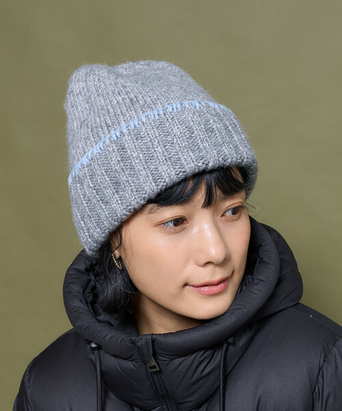 FREAK'S STORE(フリークスストア)の「配色 ブランケットステッチ ニットキャップ(ニットキャップ/ビーニー・レディース・オフホワイト/グレー・ONE SIZE)」の12枚目の写真