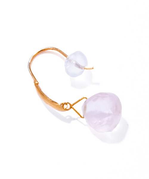 les bonbon(ルボンボン)の「【les bon bon】serendip rose quartz pierce/セレンディップ ローズクォーツ ピアス BOB846(ピアス(両耳用)・レディース・ゴールド・FREE)」の3枚目の写真