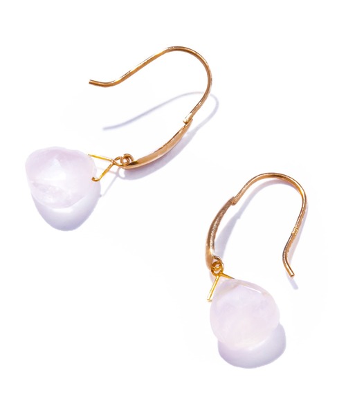 les bonbon(ルボンボン)の「【les bon bon】serendip rose quartz pierce/セレンディップ ローズクォーツ ピアス BOB846(ピアス(両耳用)・レディース・ゴールド・FREE)」の2枚目の写真