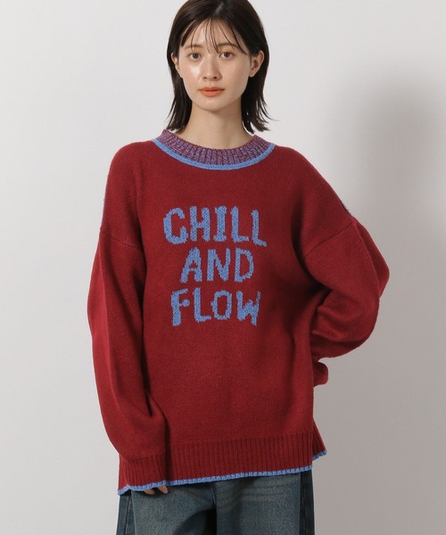 LAKOLE（ラコレ）の「ロゴモールジャガードニットプルオーバー / 602318（ニット/セーター・レディース・レッド/ブラック/ライトブルー/オフホワイト・FREE）」の4枚目の写真