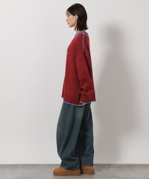 LAKOLE（ラコレ）の「ロゴモールジャガードニットプルオーバー / 602318（ニット/セーター・レディース・レッド/ブラック/ライトブルー/オフホワイト・FREE）」の19枚目の写真