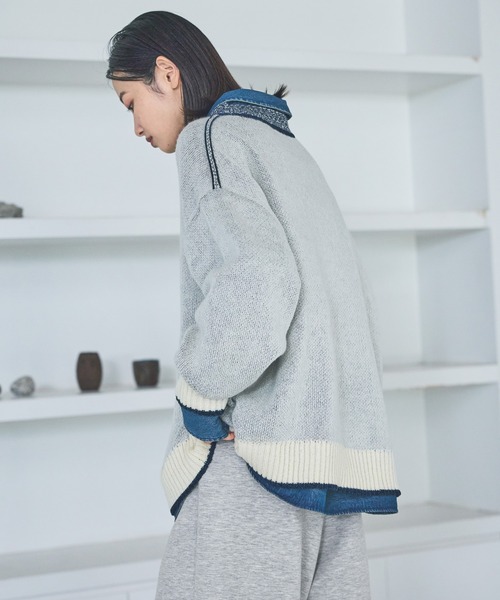 セール】ロゴモールジャガードニットプルオーバー / 602318（ニット