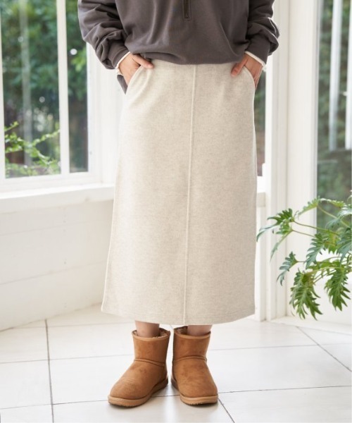 LBC(エルビーシー)の「ジャージメルトンIラインスカート(スカート・レディース・ベージュ/チャコール/グレー/カーキ・M/L)」の8枚目の写真