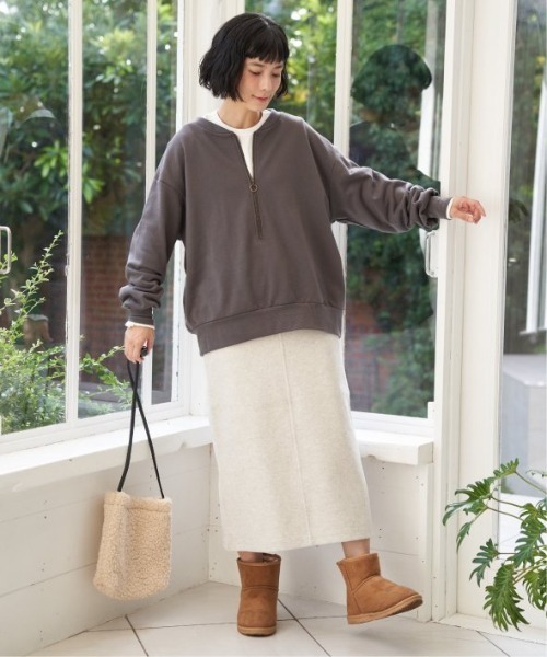 LBC(エルビーシー)の「ジャージメルトンIラインスカート(スカート・レディース・ベージュ/チャコール/グレー/カーキ・M/L)」の10枚目の写真