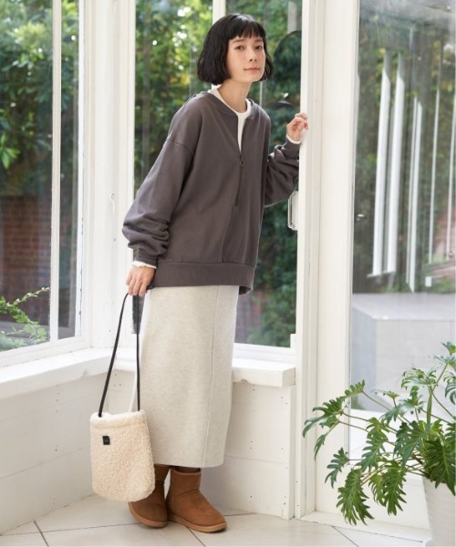 LBC(エルビーシー)の「ジャージメルトンIラインスカート(スカート・レディース・ベージュ/チャコール/グレー/カーキ・M/L)」の11枚目の写真