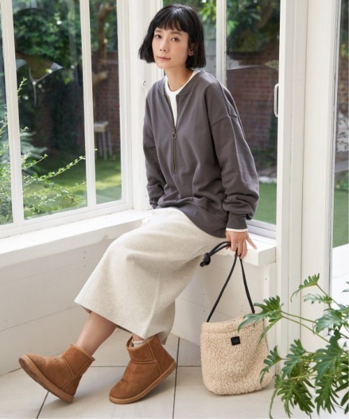 LBC(エルビーシー)の「ジャージメルトンIラインスカート(スカート・レディース・ベージュ/チャコール/グレー/カーキ・M/L)」の9枚目の写真